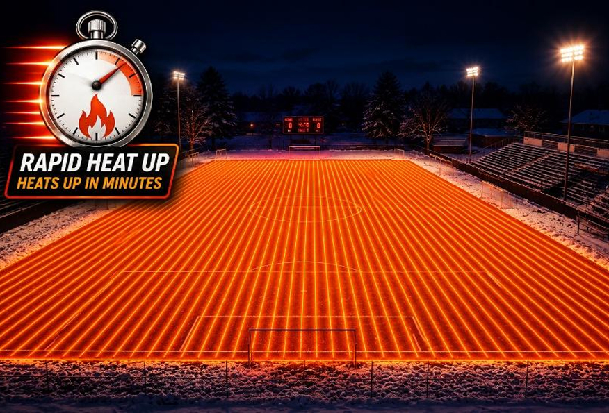 Rapid heat delivery in every sports field heating by TruHeat Systems